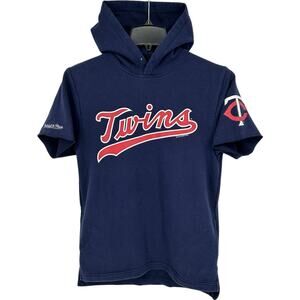 Men's Mitchell & Ness MLB Minnesota Twins Short Sleeve Hoodie Sweatshirt Sz S